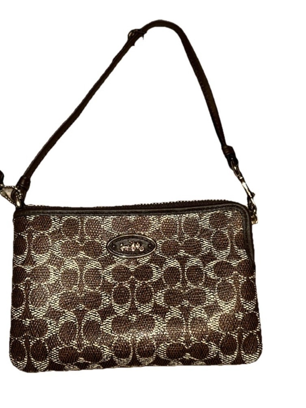 Vintage
Coach Crystal Signature Jacquard
Mini Shoulder Bag Wristlet Brown Y2K